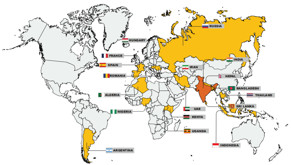 World map of Alpna installations
